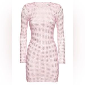 Self-Portrait Studded Crystal Minidress